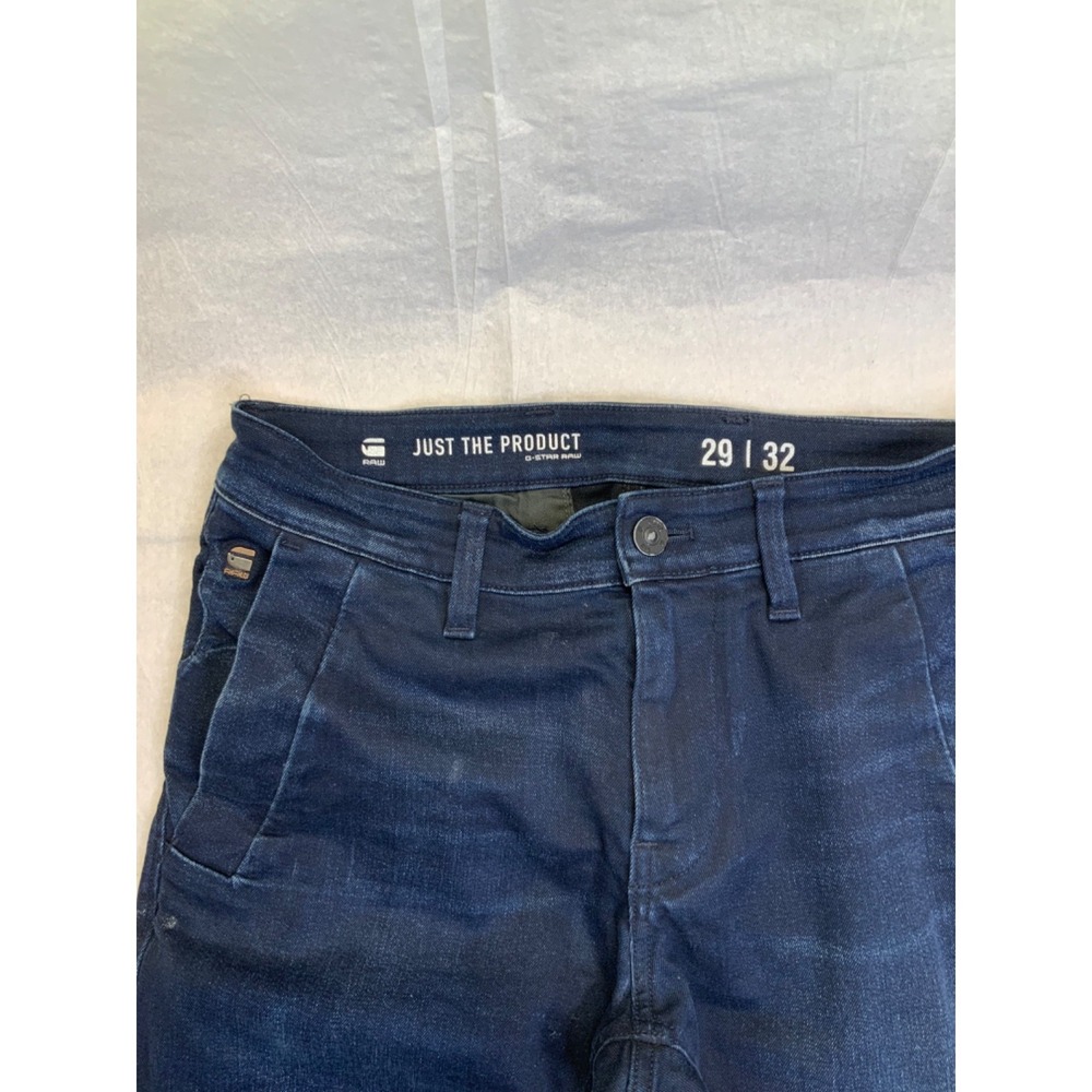 G-Star Raw Basic Blue Straight Stretch Men's Blue Denim Jeans W29 L32 - Picture 4 of 14